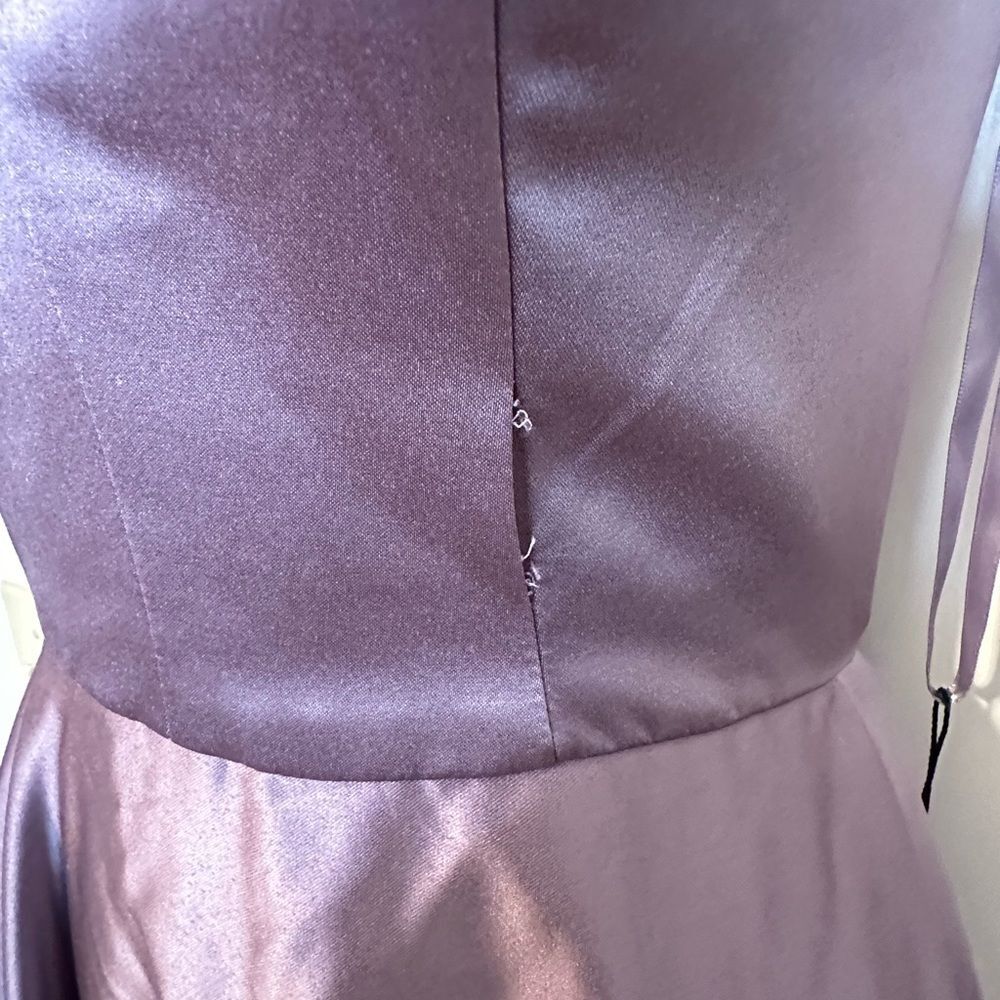 La Femme Lavender/Gray  Spaghetti Strap V Neck Dress Size 4 NWT - Picture 10 of 14